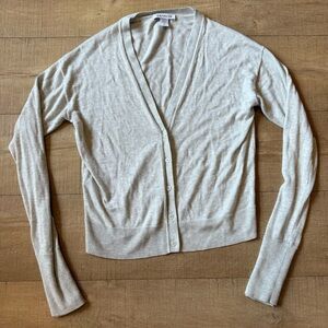 Athleta Cardigan Cloud Gray lyocell wool blend lightweight small Athleisure yoga